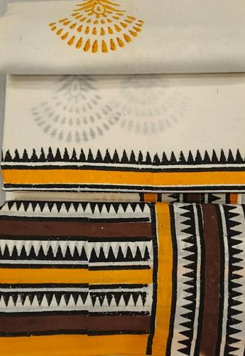 Pedalloom Block Printed Cotton Sarees